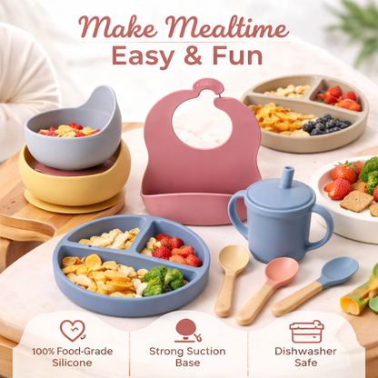 CrescentNest Silicone Feeding Set | 8 Piece