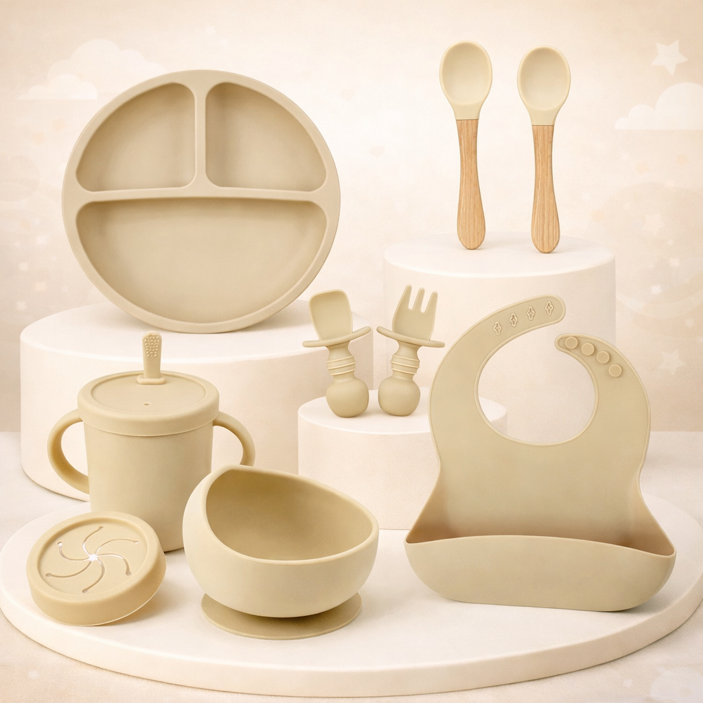 CrescentNest Silicone Feeding Set | 8 Piece