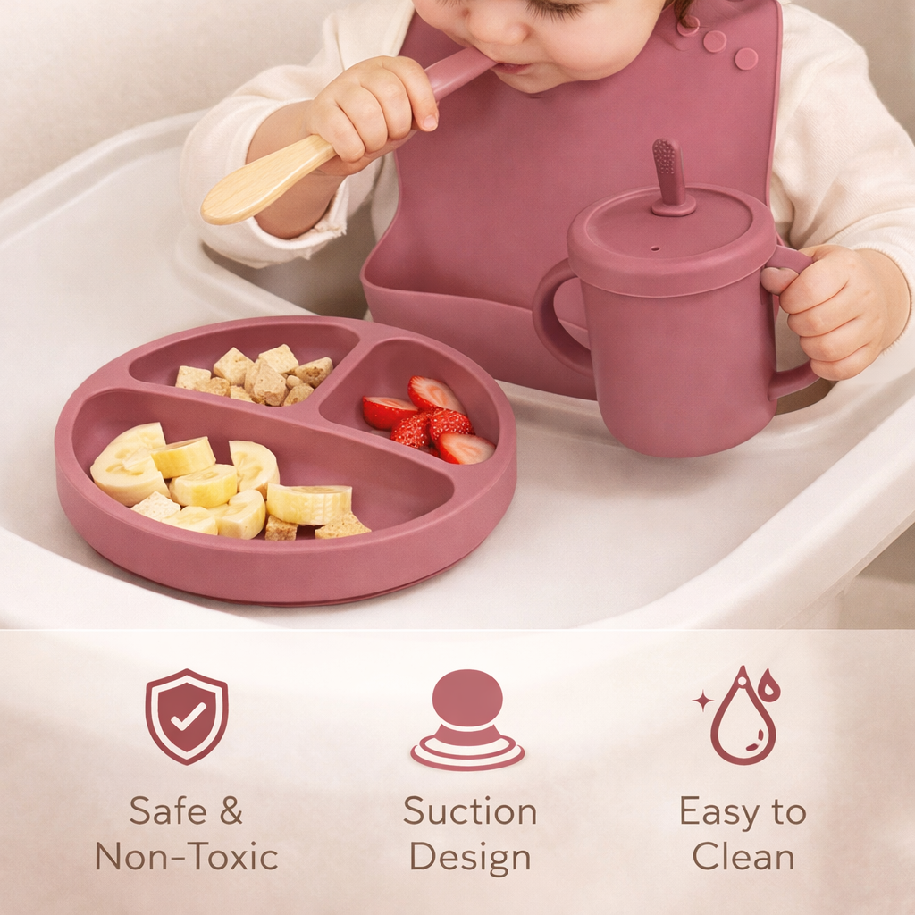 CrescentNest Silicone Feeding Set | 8 Piece