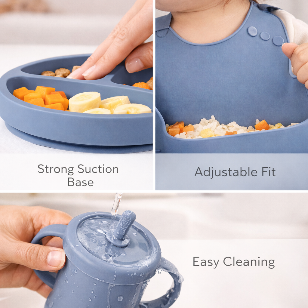 CrescentNest Silicone Feeding Set | 8 Piece